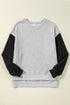 Relaxed Fit Crew Neck Drop Shoulder Pullover Sweatshirt