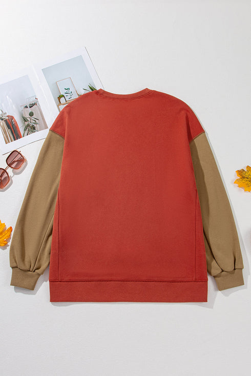 Relaxed Fit Crew Neck Drop Shoulder Pullover Sweatshirt
