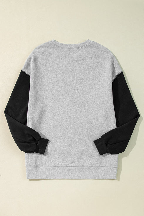 Relaxed Fit Crew Neck Drop Shoulder Pullover Sweatshirt