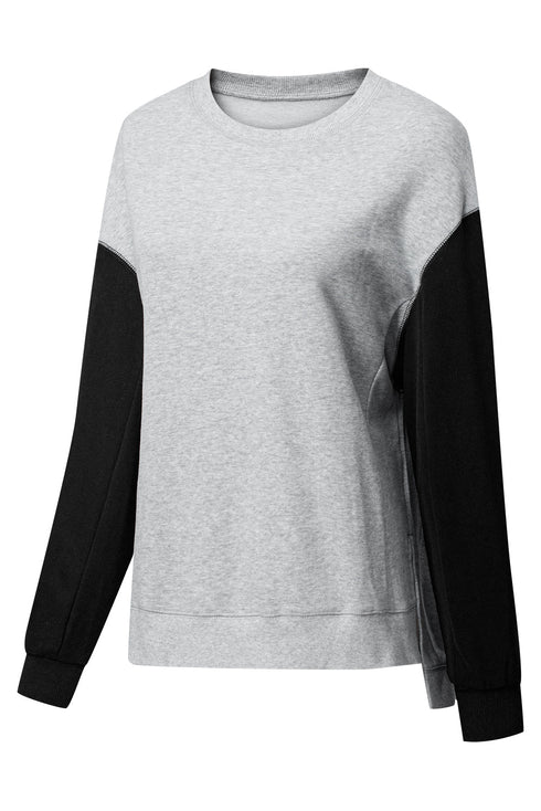 Relaxed Fit Crew Neck Drop Shoulder Pullover Sweatshirt