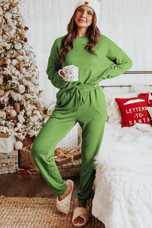 Relaxed Fit Crew Neck Pullover And Jogger Lounge Set