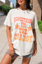 Relaxed Fit Crew Neck Slogan Graphic T Shirt