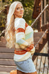 Relaxed Fit Crew Neck Striped Knit Pullover Sweater