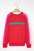 Relaxed Fit Crew Neck Striped Knit Sweater