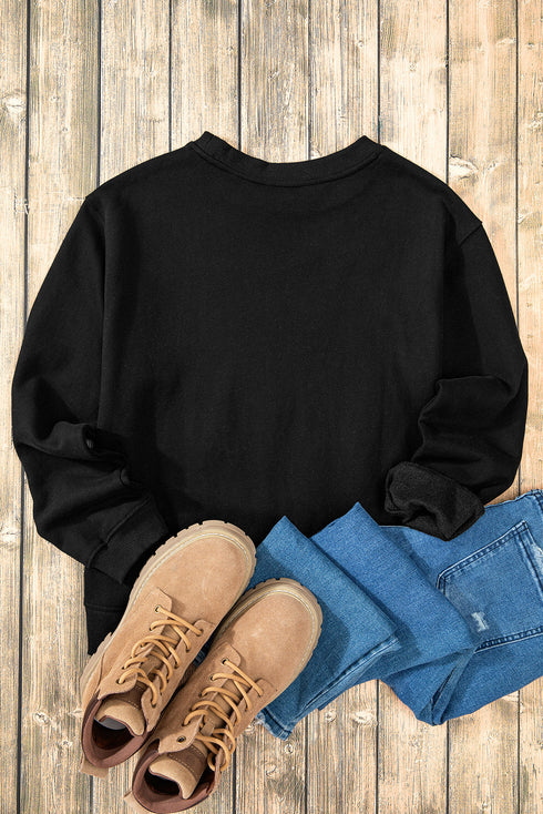 Relaxed Fit Crew Neck Thermal Fleece Sweatshirt