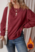 Relaxed Fit Crew Neck Thermal Fleece Sweatshirt
