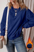 Relaxed Fit Crew Neck Thermal Fleece Sweatshirt