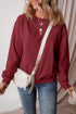 Relaxed Fit Crew Neck Thermal Fleece Sweatshirt