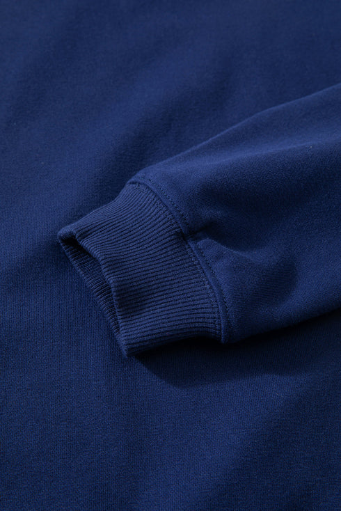 Relaxed Fit Crew Neck Thermal Fleece Sweatshirt