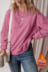Relaxed Fit Crew Neck Thermal Fleece Sweatshirt
