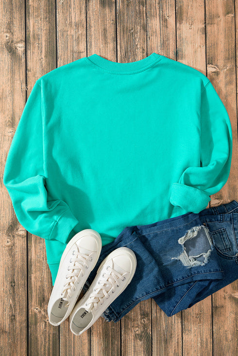 Relaxed Fit Crew Neck Thermal Fleece Sweatshirt