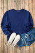 Relaxed Fit Crew Neck Thermal Fleece Sweatshirt