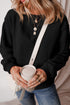 Relaxed Fit Crew Neck Thermal Fleece Sweatshirt