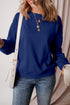 Relaxed Fit Crew Neck Thermal Fleece Sweatshirt