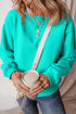Relaxed Fit Crew Neck Thermal Fleece Sweatshirt