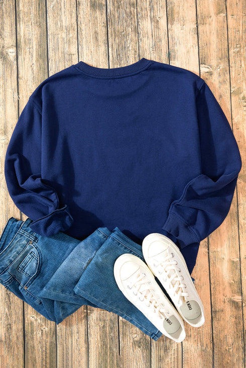 Relaxed Fit Crew Neck Thermal Fleece Sweatshirt