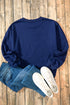 Relaxed Fit Crew Neck Thermal Fleece Sweatshirt