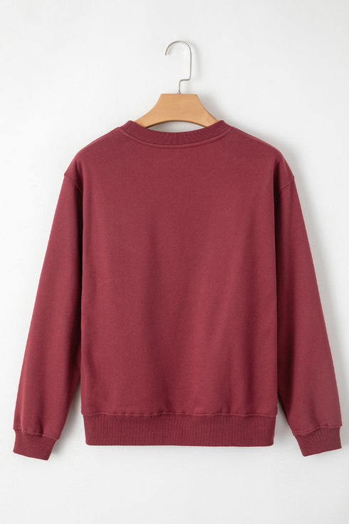 Relaxed Fit Crew Neck Thermal Fleece Sweatshirt