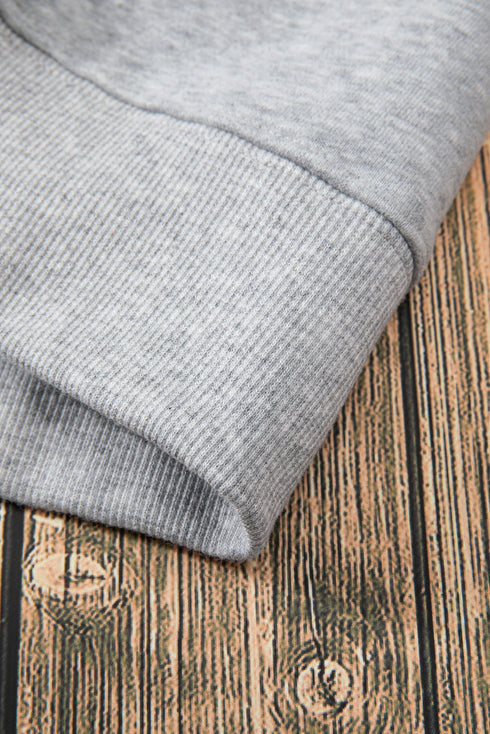 Relaxed Fit Crew Neck Thermal Fleece Sweatshirt