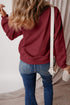 Relaxed Fit Crew Neck Thermal Fleece Sweatshirt