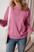 Relaxed Fit Crew Neck Thermal Fleece Sweatshirt