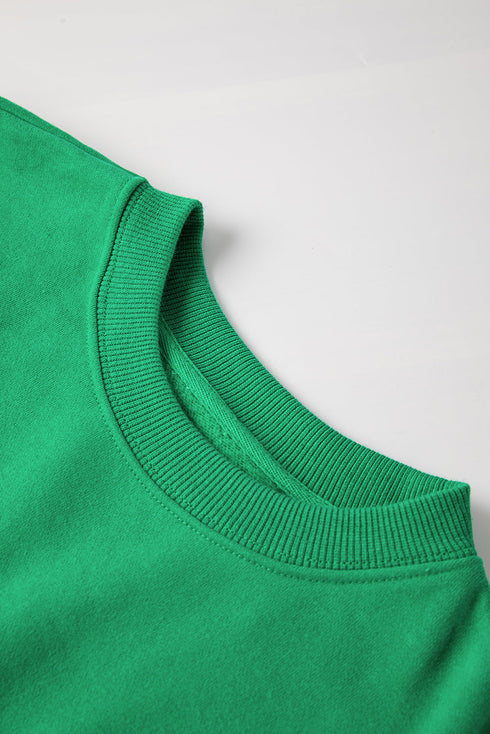 Relaxed Fit Crew Neck Thermal Fleece Sweatshirt