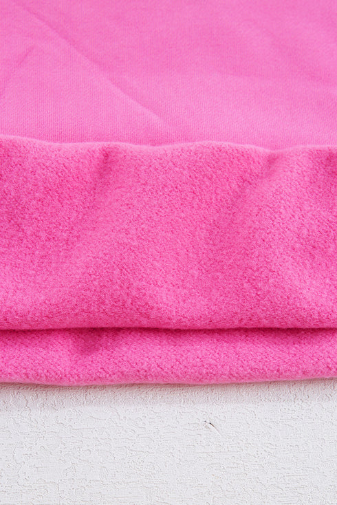Relaxed Fit Crew Neck Thermal Fleece Sweatshirt