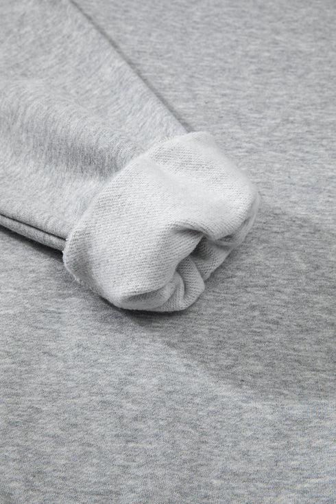 Relaxed Fit Crew Neck Thermal Fleece Sweatshirt