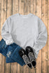 Relaxed Fit Crew Neck Thermal Fleece Sweatshirt