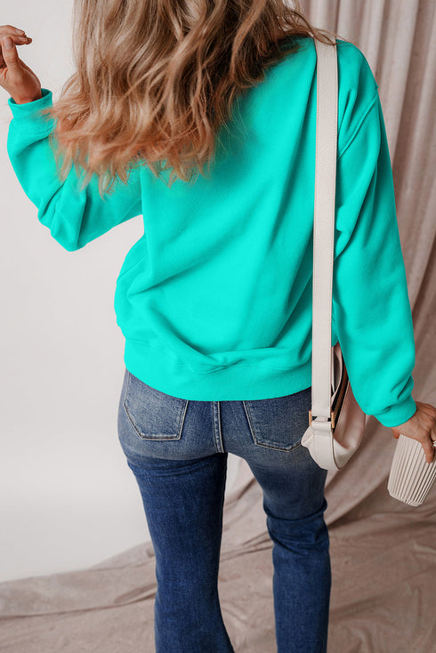 Relaxed Fit Crew Neck Thermal Fleece Sweatshirt