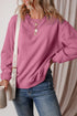 Relaxed Fit Crew Neck Thermal Fleece Sweatshirt