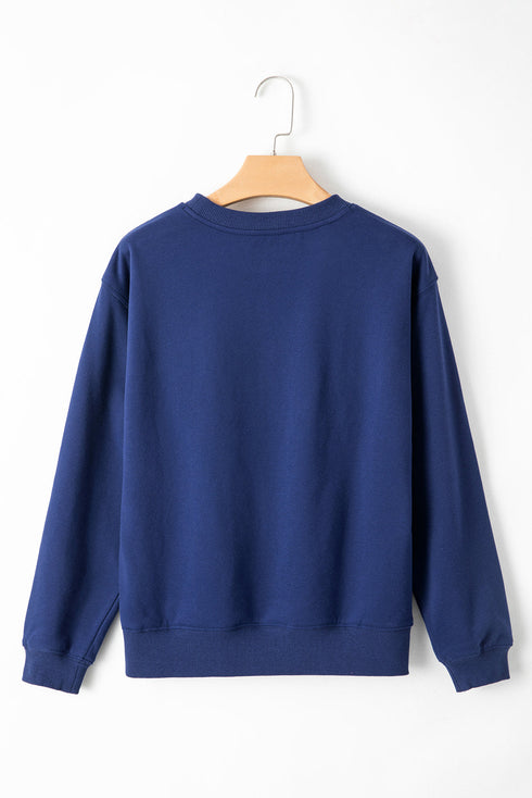 Relaxed Fit Crew Neck Thermal Fleece Sweatshirt