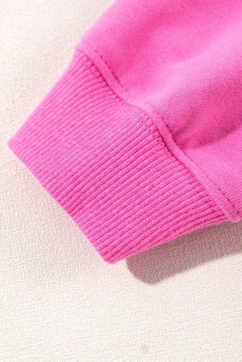 Relaxed Fit Crew Neck Thermal Fleece Sweatshirt