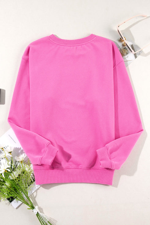 Relaxed Fit Crew Neck Thermal Fleece Sweatshirt