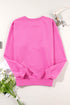 Relaxed Fit Crew Neck Thermal Fleece Sweatshirt