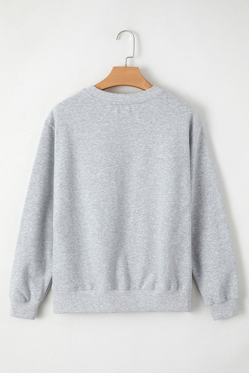 Relaxed Fit Crew Neck Thermal Fleece Sweatshirt