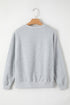 Relaxed Fit Crew Neck Thermal Fleece Sweatshirt