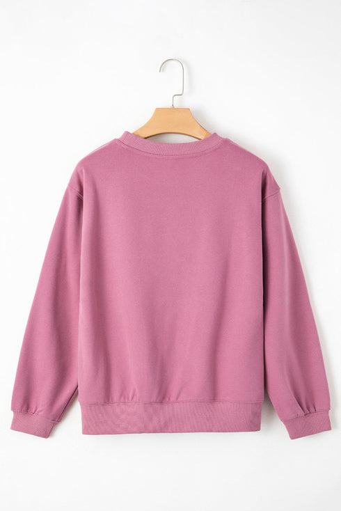 Relaxed Fit Crew Neck Thermal Fleece Sweatshirt