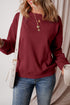 Relaxed Fit Crew Neck Thermal Fleece Sweatshirt
