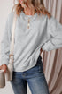Relaxed Fit Crew Neck Thermal Fleece Sweatshirt