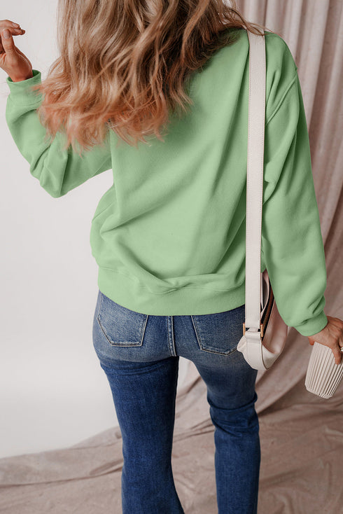 Relaxed Fit Crew Neck Thermal Fleece Sweatshirt