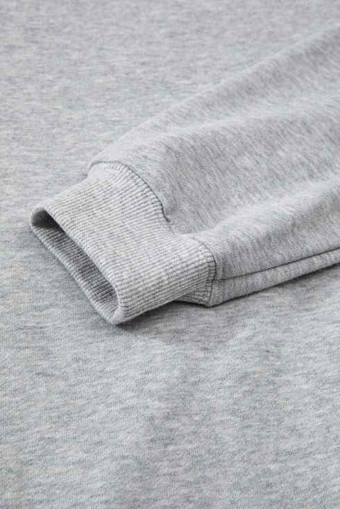 Relaxed Fit Crew Neck Thermal Fleece Sweatshirt