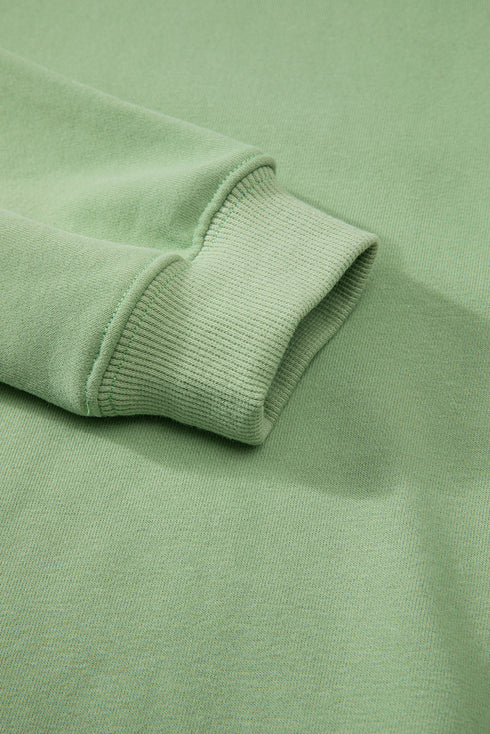 Relaxed Fit Crew Neck Thermal Fleece Sweatshirt
