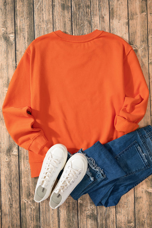 Relaxed Fit Crew Neck Thermal Fleece Sweatshirt