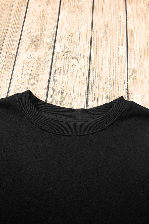 Relaxed Fit Crew Neck Thermal Fleece Sweatshirt
