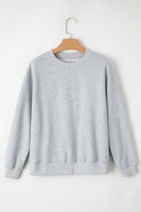 Relaxed Fit Crew Neck Thermal Fleece Sweatshirt