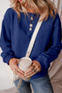 Relaxed Fit Crew Neck Thermal Fleece Sweatshirt