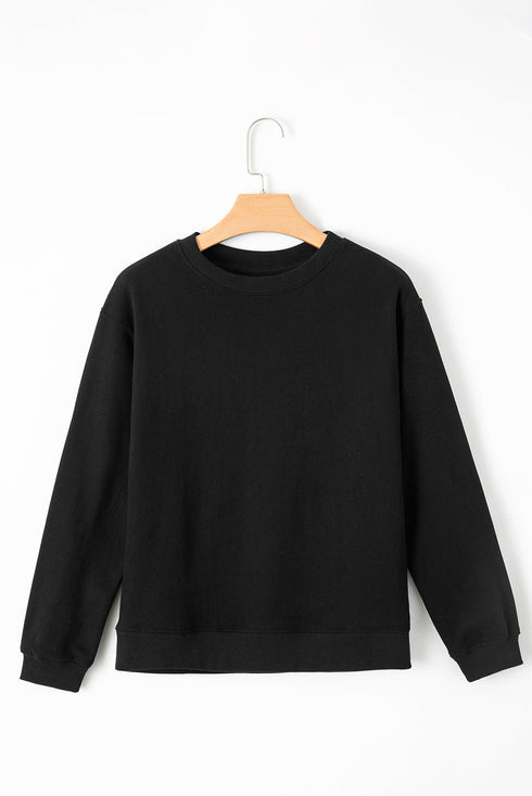 Relaxed Fit Crew Neck Thermal Fleece Sweatshirt