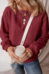 Relaxed Fit Crew Neck Thermal Fleece Sweatshirt
