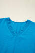 Relaxed Fit Crinkled Texture Frilled Neckline Blouse